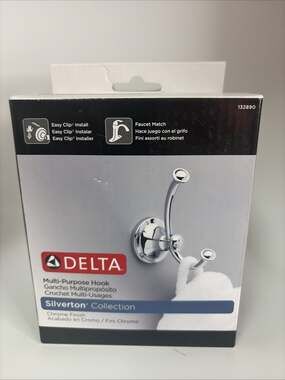 Delta Multi-Purpose Double Wall Hook 132890 Silverton Chrome Finish New